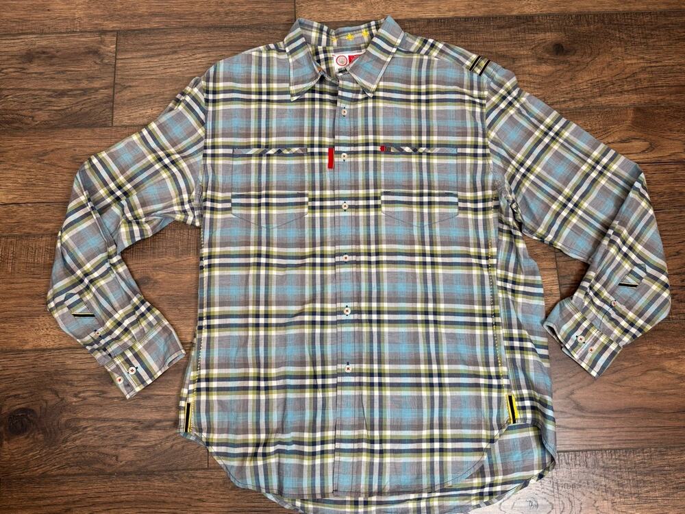 Robert Graham The Freshly Laundered Shirt Cotton Plaid Blue Green Size 2XL XXL